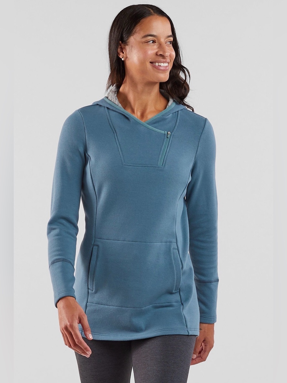 Title Nine Women’s Gray Hooded Mighty Tunic, Size Large - Picture 2 of 10